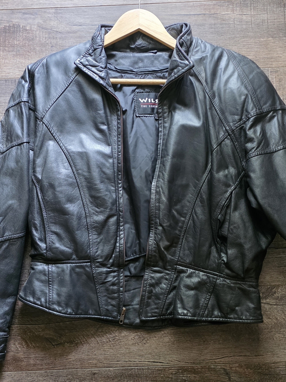 Wilsons Leather Black Women's Leather Zip-Front Jacket